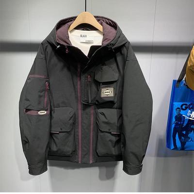 高端冲锋衣羽绒服男士冬季2025新款爆款痞帅连帽加厚夹克外套男款