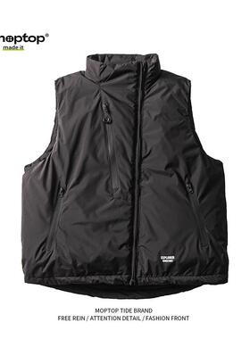 Mmoptop日系机能工装羽绒马甲男士冬季加厚保暖无袖背心外套男装