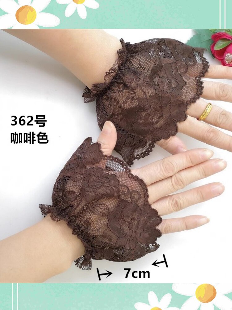 HUI XINTANG LACE CUFFS VERSATILE SWEATER SWEATER SWEATER UNDERNEATH WOMENS FAKE SLEEVES SHORT CUT-OUT THIN WRIST SLEEVES