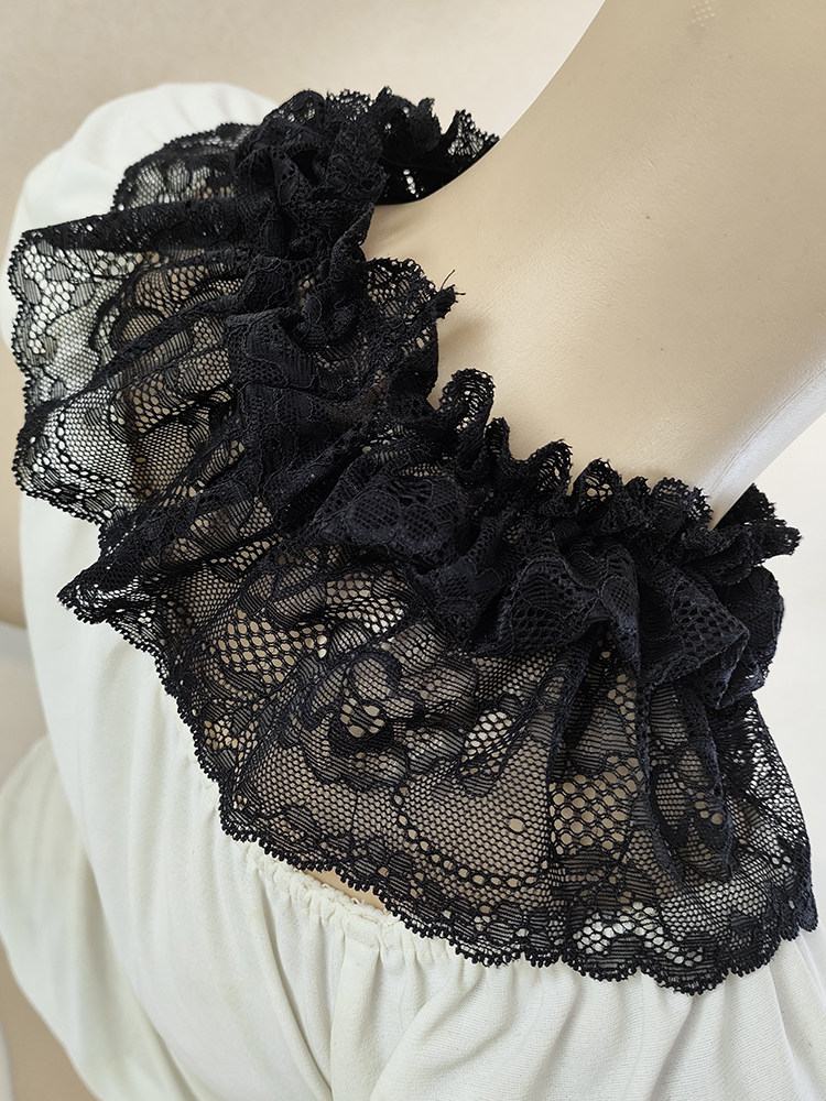 귀엽고 아름다운 다용도 넥링 페이크 칼라 레트로 레이스 페이크 칼라 풀오버 여성용 따뜻한 스카프 페이크 하이 칼라