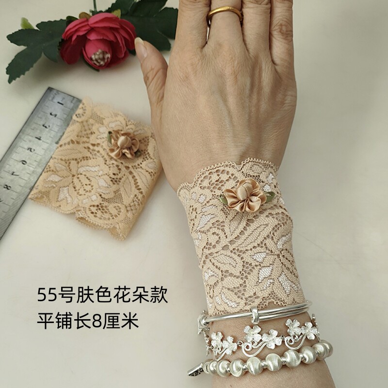 SPRING AND AUTUMN THIN SHORT STRETCH LACE WRIST BRACE FEMALE SCAR TATTOO BREATHABLE WRIST COVER BIG ARM ELBOW ARM ARM