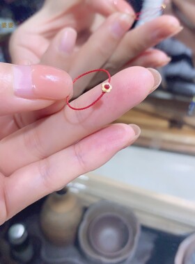 手工编织足金小花情侣