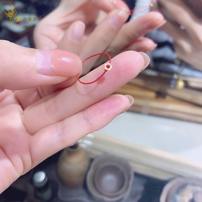 手工编织足金小花情侣