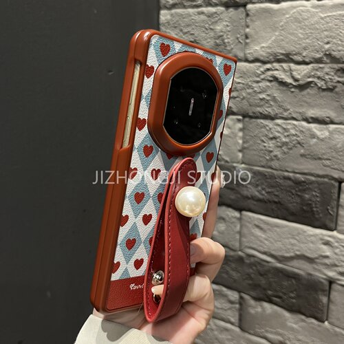 适用华为matex7皮纹腕带手机壳