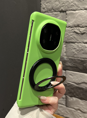 【带支架】超薄折叠两件套草绿色旋转支架适用华为mateX7手机壳X6/X5个性翻盖防摔magicV5小众FindN5女款时尚