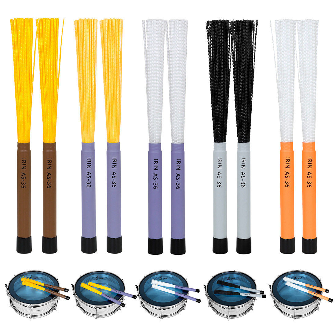 高弹尼龙丝鼓刷卡宏鼓箱鼓束棒