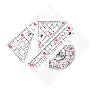 小天使126201套装尺.512B量角器三角尺直尺套尺专用尺四件套