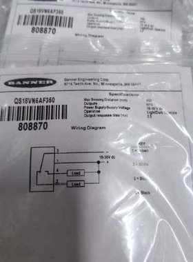 售前咨询邦纳 QS18VN6AF350 BANNER 光电感测器