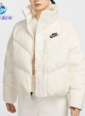 耐克Nike女子冬季保暖立领运动休闲短款羽绒服外套IB2964-110-010