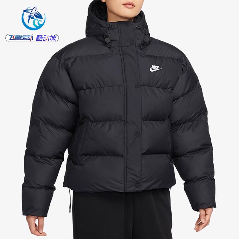 运动休闲保暖连帽防风面包服女子