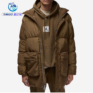 耐克Nike Air Jordan男子保暖休闲连帽中长防风羽绒服外套DQ7347