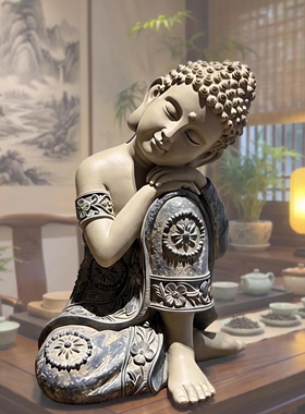 佛系禅意摆件睡佛宋式美学装饰品