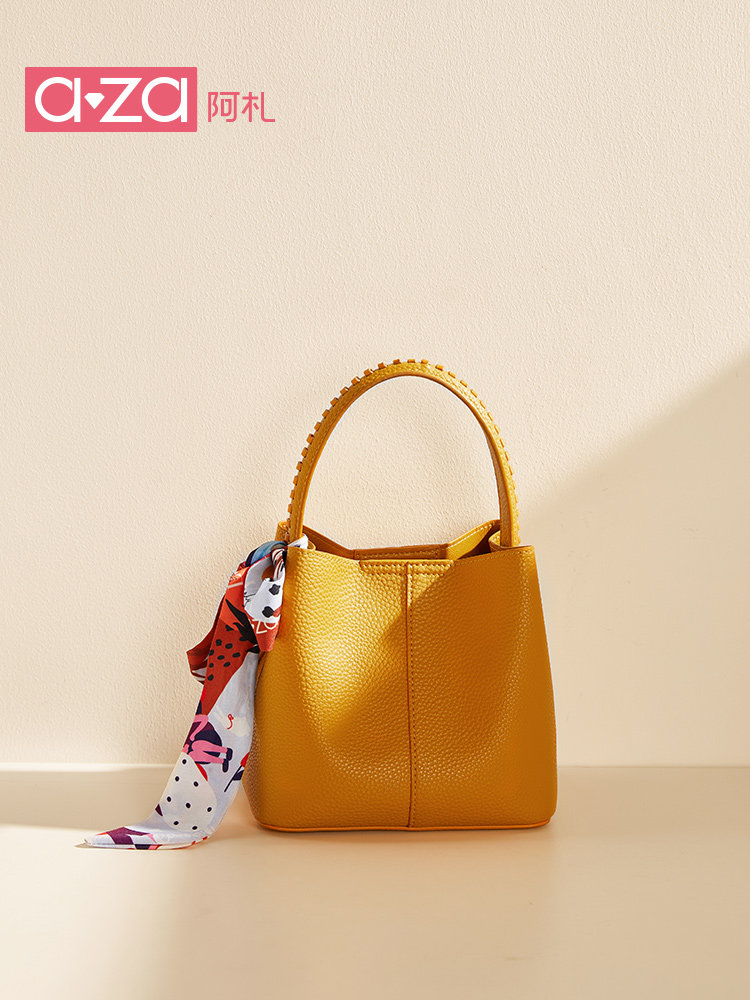 aza shoulder woven portable bucket bag niche design Messenger bag retro casual all-match large-capacity bag female