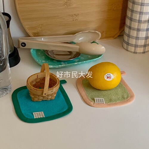 好市民大发 进口布料自制彩色毛巾杯垫吸水厨房氛围感精致生活ins