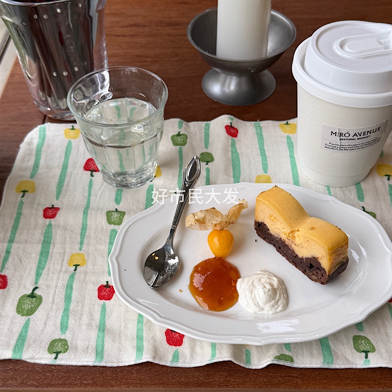 好市民大发 自制双层蔬菜蝴蝶结居家厨房精致早餐隔热餐垫摆拍新