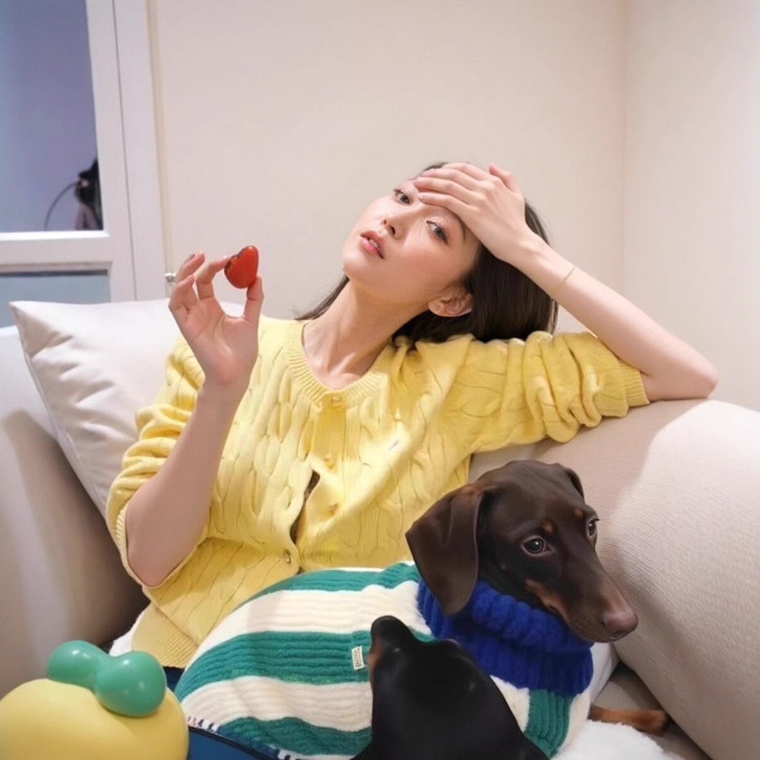 HEART赵露丝同款衣服黄色麻花毛衣女气质减龄刺绣针织开衫上衣