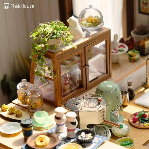 玩具】蛋糕柜/桌面玻璃实木置物柜 6分bjdblythe娃娃屋迷你模型
