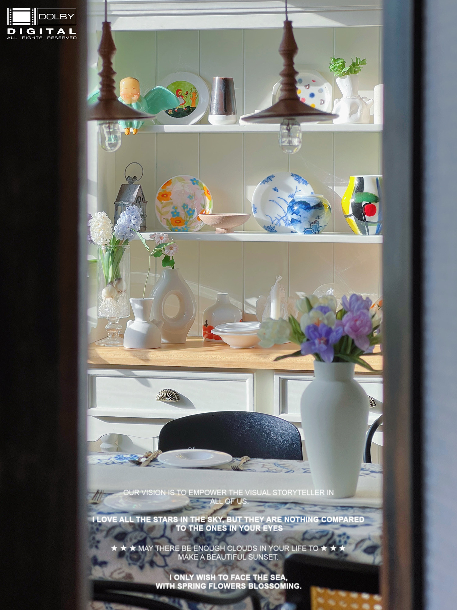 白色复古展示柜/美式大柜子 啵啵间 微缩模型娃屋摆件玩具