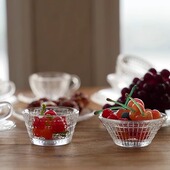 餐具 玩具 6分娃屋迷你微缩模型 沙拉碗 高透玻璃质感 杯碟 果盘