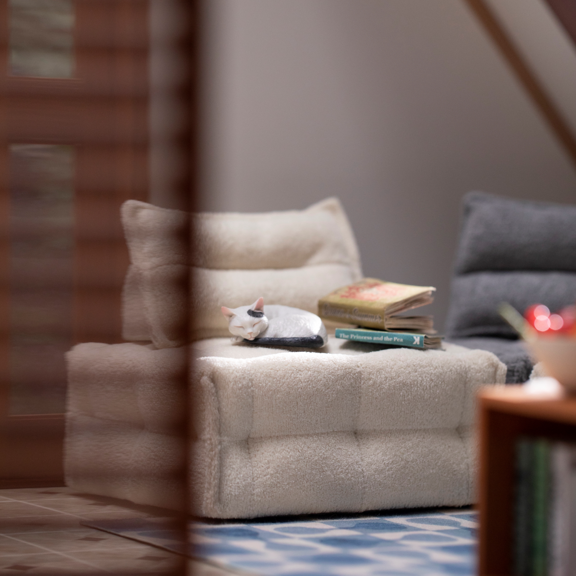 玩具】豆腐沙发3件套 6分娃屋餐厅厨房微缩模型摆件