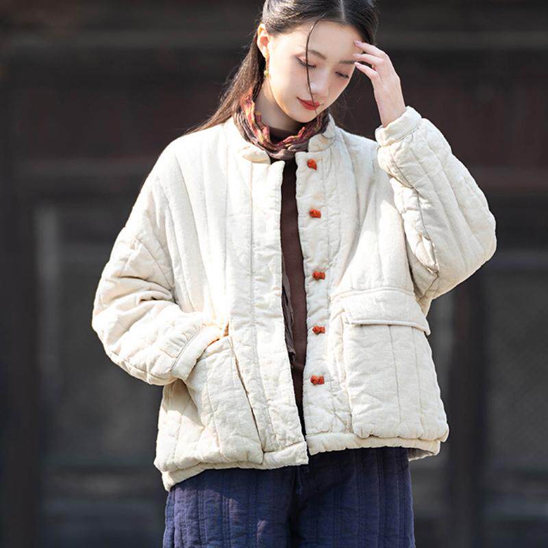 冬款中国风棉麻复古棉服棉衣外套