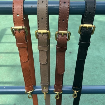 植鞣牛皮包带真皮单肩斜跨带头层牛皮带子可调节