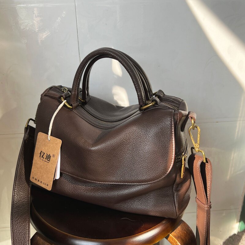 仪迪女包头层牛皮手提单肩包软皮休闲百搭女士真皮斜挎包复古经典,箱包皮具/热销女包/男包,通用款女包,淘宝优惠券,粉丝福利购,淘宝优惠卷