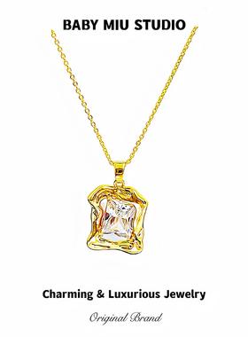 原创巴洛克超大超闪锆石项链