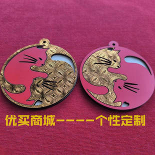 新年圣诞树挂饰挂件礼物名字牌圣诞装饰悬挂小木屋logo木牌定制