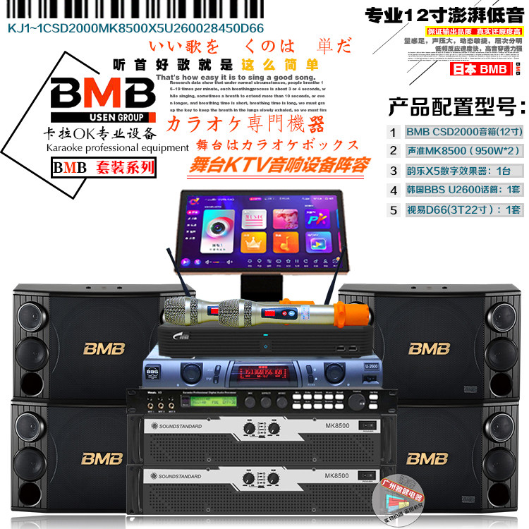 BMB CSD-2000日本BMB专业卡拉OK包厢音响套装K歌沐足多功能音箱