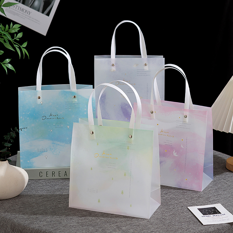小清新透明手提礼品袋可爱高档伴手礼精美生日礼物小号塑料购物袋