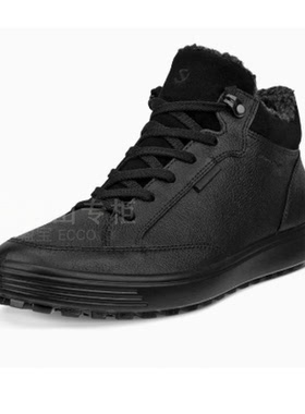 ECCO爱步女鞋中帮加绒板鞋真皮保暖防水冬季休闲运动鞋450493