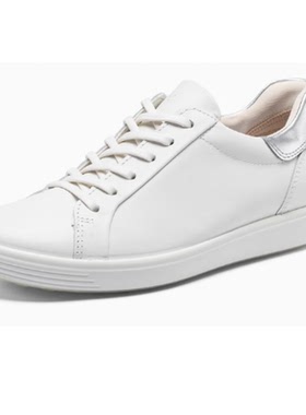 ECCO爱步女鞋板鞋25新款轻便百搭小白鞋真皮休闲鞋柔酷7号470843