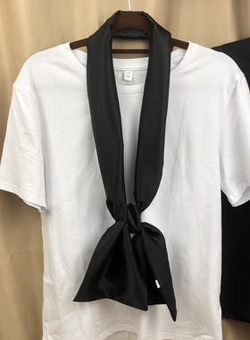 145cm长条女士职业丝巾气质百搭纯色领巾配衬衣黑色围巾定制logo