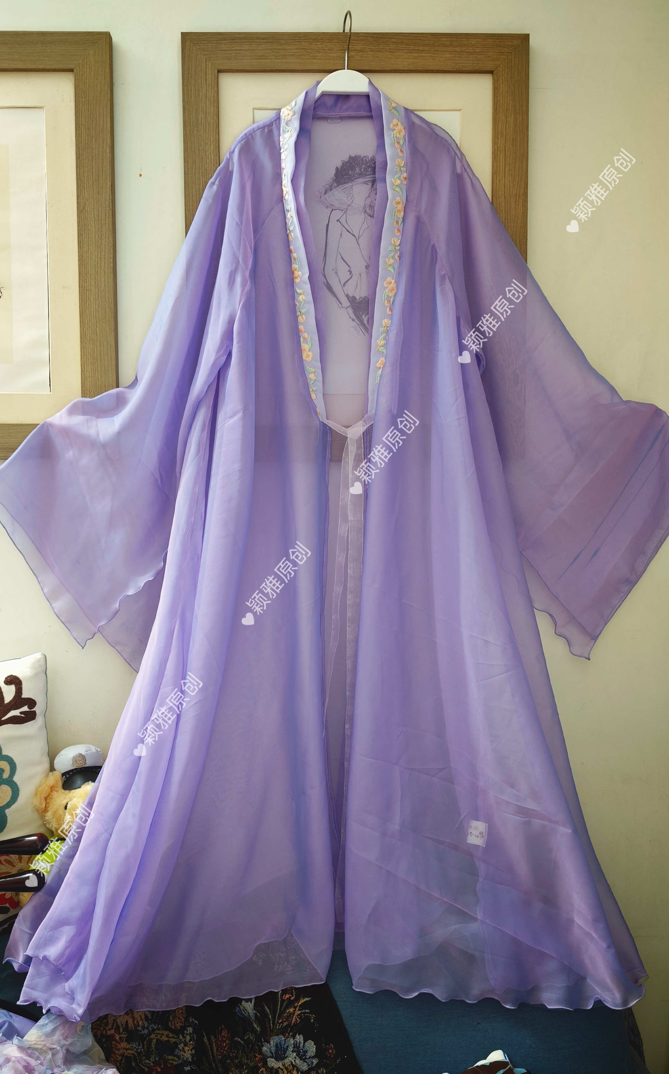 全新 大摆开衫分叉宽袖绣花领纱衣 国风外搭 古风舞蹈服汉服开衫,女装/女士精品,汉服上装,淘宝优惠券,粉丝福利购,淘宝优惠卷