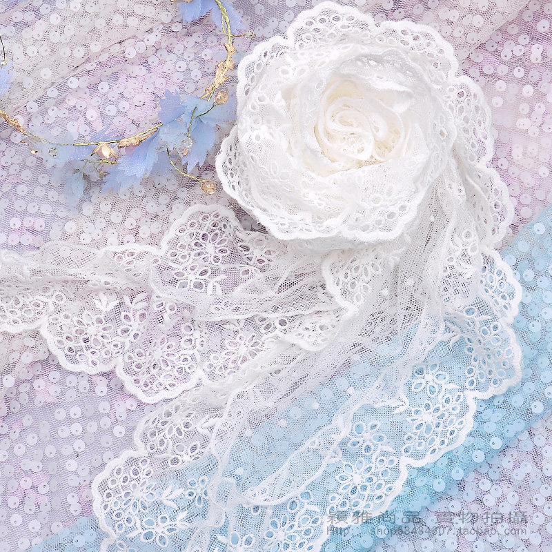 颖雅 清新柔软刺绣镂空绣花蕾丝围巾 小披肩披巾