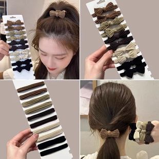 2023新款简约高弹耐用皮筋扎头发蝴蝶结头绳儿童大人不伤发绳发圈