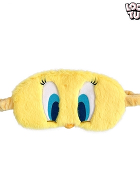 Tweety正版崔弟眼罩遮光挂耳式3D柔软毛绒旅行睡眠卡通护眼小翠儿