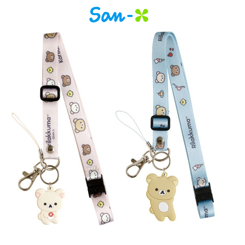 日本SAN-X正版轻松熊防丢失脖子吊坠挂绳链钥匙扣工作证卡套挂坠
