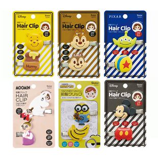 现货日本正版迪士尼维尼熊刘海发夹小黄人三眼仔发卡姆明米奇米妮