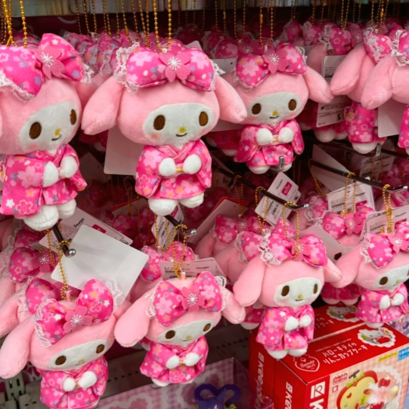 日本三丽鸥正品粉色和服樱花美乐蒂挂件毛绒公仔日式和风melody兔
