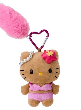 日本正版三丽鸥NIC黑皮hello kitty毛绒公仔挂件钥匙凯蒂猫比基尼