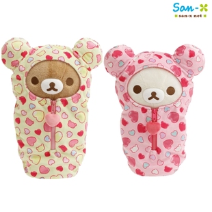 正版轻松熊睡袋换装毛绒玩具公仔抱枕rilakkuma轻松小熊M号潮玩偶