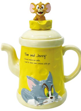 现货Sunart正版猫和老鼠茶壶陶瓷家用带泡茶漏盖下午茶tom jerry