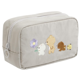 日本正版轻松熊文具盒笔袋清新刺绣化妆包便携rilakkuma轻松小熊