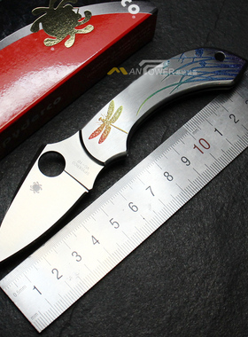 美国Spyderco蜘蛛Dragonfly蜻蜓C28随身高硬度高锋利EDC小折刀