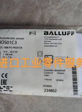 议价BALLUFF BOS01C3 漫反射光电开关 BOS 18M-PS-PR20-S4