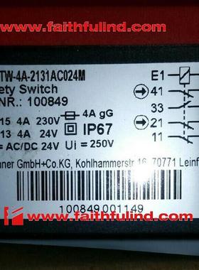 议价Euchner 100849 安士能安全开关 STP-TW-2131AC024M