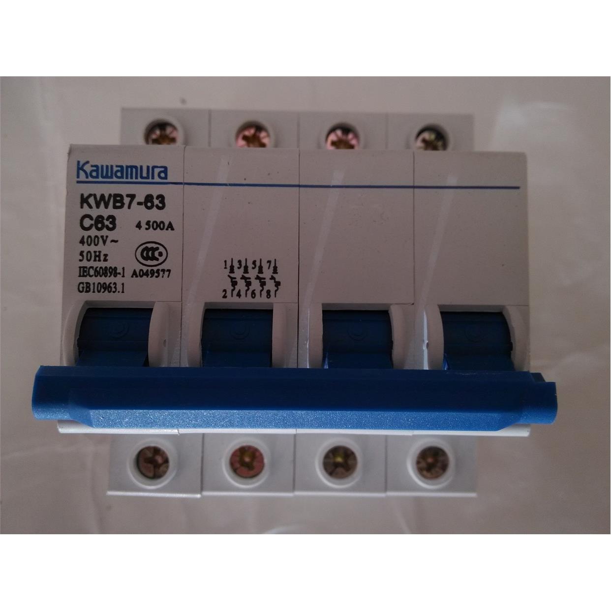 议价KWB7-63 Kawamura 空气断路器4P C63 380V 50Hz 63A