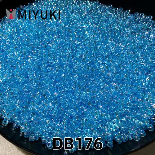 日本进口御幸古董珠DB176透明浅蓝幻彩1.6mm米珠DIY手工串珠配件